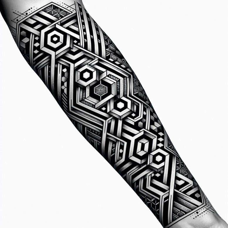 graphic tattoo design ideas circular grid pop culture for upper back