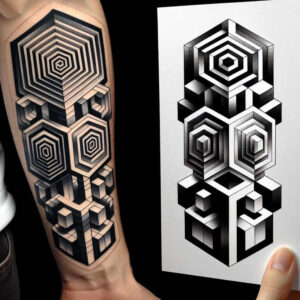 graphic tattoo design ideas meditative precision lines symbol of courage
