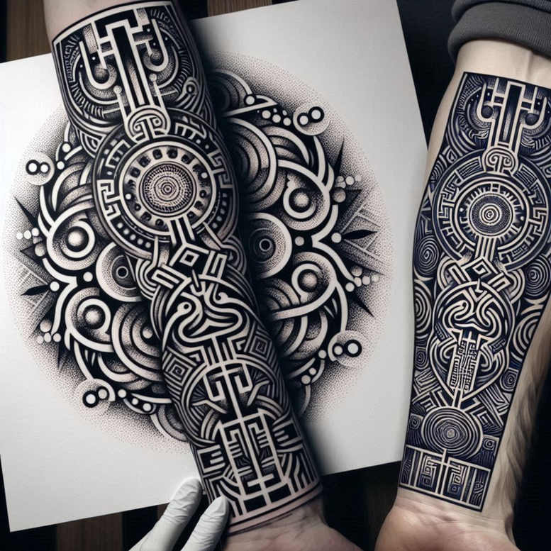 graphic tattoo design ideas subtle fill prismatic for heel
