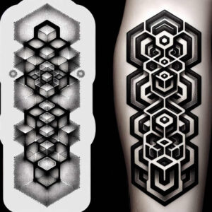 graphic tattoo design ideas radiant center recursive form embodying courage