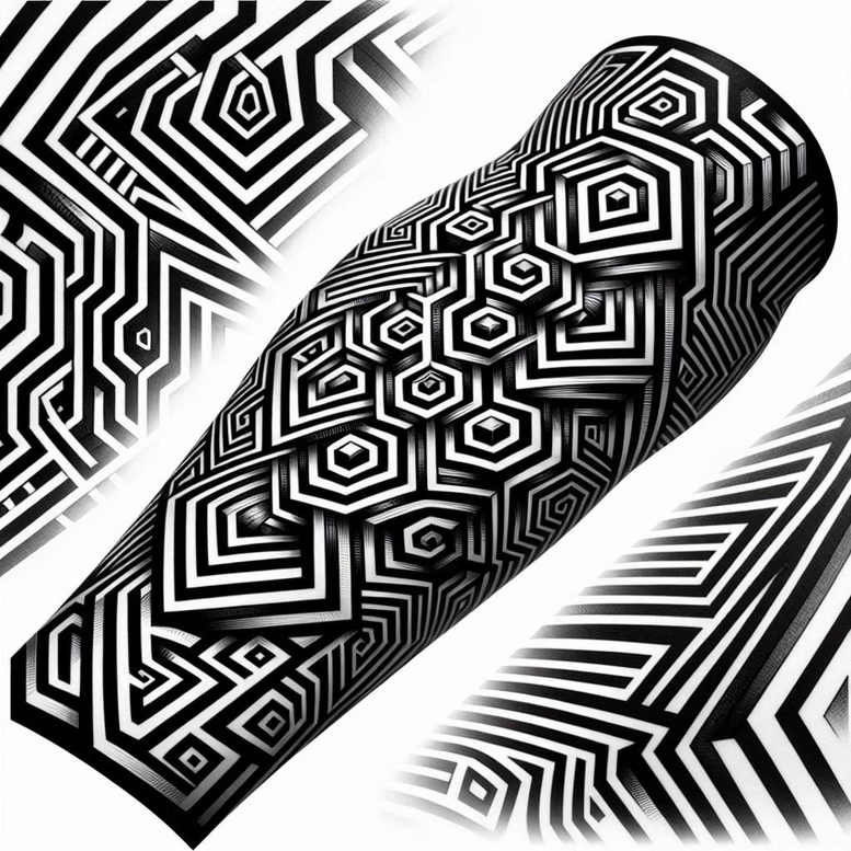 graphic tattoo design ideas ornamental solid shadow for abdomen