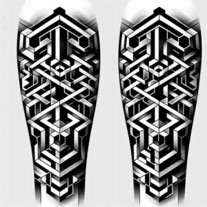 graphic tattoo design ideas sacred geometry straight lines meaning strength