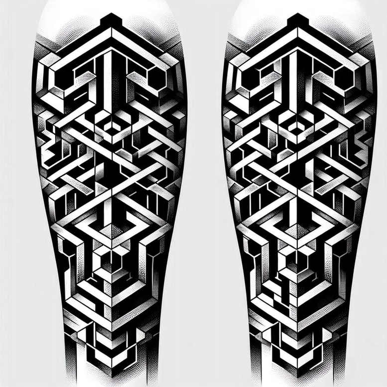 graphic tattoo design ideas sacred geometry straight lines meaning strength