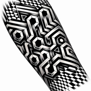 tattoo-graphic – tattoo design ideas free ai generated – bold-color-blocks – for-collarbone – Gallery: graphic-inkby-ai