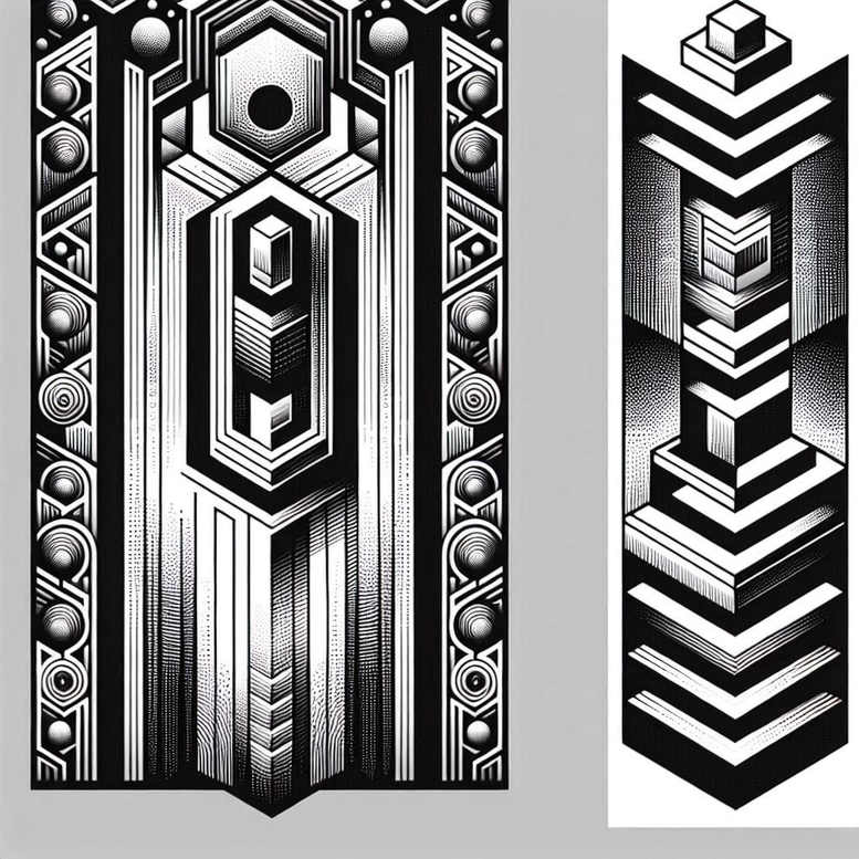 textured-graphic – tattoo design ideas free ai generated – triangular-pattern – for-triceps – Gallery: graphic-inkby-ai