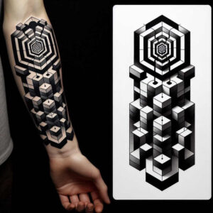 vector-graphic – tattoo design ideas free ai generated – crystal-structure – for-inner-arm – Gallery: graphic-inkby-ai