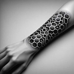 vector-graphic – tattoo design ideas free ai generated – geometric-texture – for-shoulder-blade – Gallery: graphic-inkby-ai