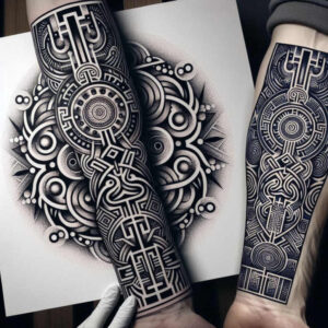 vector-graphic – tattoo design ideas free ai generated – line-tessellation – for-hand – Gallery: graphic-inkby-ai