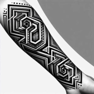 vector-graphic – tattoo design ideas free ai generated – tessellation – for-temple – Gallery: graphic-inkby-ai