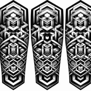 vector-graphics – tattoo design ideas free ai generated – linked-shapes – for-arm – Gallery: graphic-inkby-ai