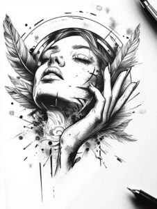 for-women – tattoo design ideas free ai generated – surrealism-blurred-edges – for-toe – Gallery: hands-inkby-ai