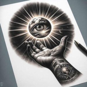 hands-with-contour – tattoo design ideas free ai generated – realism-vivid-detail – for-lower-leg – Gallery: hands-inkby-ai