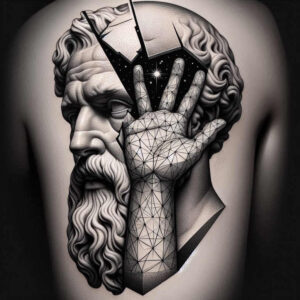 hands-with-ornament – tattoo design ideas free ai generated – neotraditional-enhanced-shading – for-upper-back – Gallery: hands-inkby-ai