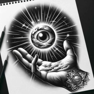 hands-with-shadow – tattoo design ideas free ai generated – realism-natural-tones – for-upper-arm – Gallery: hands-inkby-ai