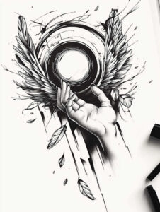 spiritual-hands – tattoo design ideas free ai generated – realism-transparent-layer – for-neck – Gallery: hands-inkby-ai