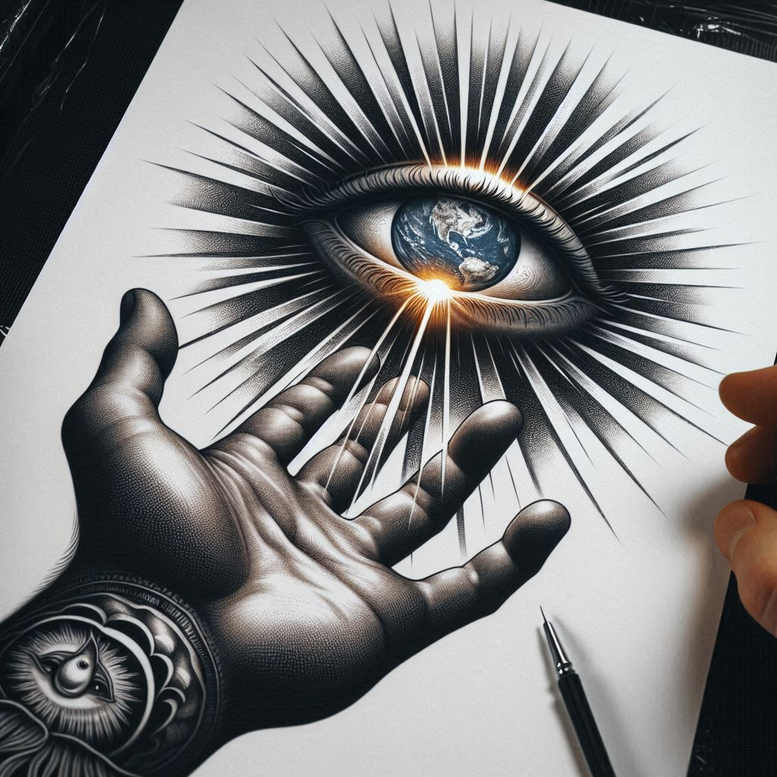 hands tattoo design ideas Realism digital realism symbolic gestures for outer arm