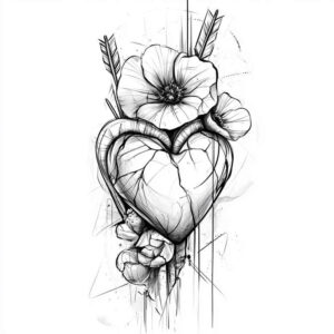 detailed-heart – tattoo design ideas free ai generated – realism-skin-realism – for-shoulder – Gallery: hearts-inkby-ai