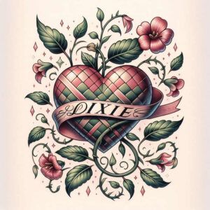heart-and-rosary – tattoo design ideas free ai generated – neotraditional-dynamic-color – for-elbow – Gallery: hearts-inkby-ai