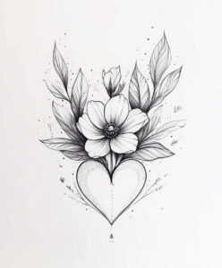 heart-love-symbol – tattoo design ideas free ai generated – realism-refined-lines – for-back-of-neck – Gallery: hearts-inkby-ai