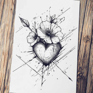heart-with-crown – tattoo design ideas free ai generated – neotraditional-subtle-tone – for-foot – Gallery: hearts-inkby-ai