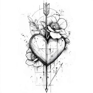 heart-with-dot-series – tattoo design ideas free ai generated – realism-lifelike-eyes – for-inner-arm – Gallery: hearts-inkby-ai
