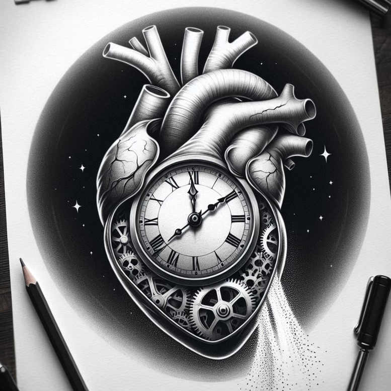 heart-with-flames – tattoo design ideas free ai generated – neotraditional-artful-color – for-neck – Gallery: hearts-inkby-ai