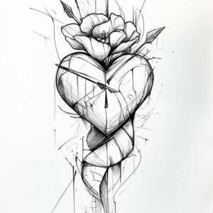 heart-with-inscription – tattoo design ideas free ai generated – realism-depth-of-field – for-lower-chest – Gallery: hearts-inkby-ai