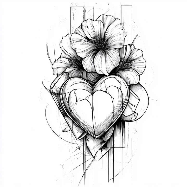 hearts tattoo design ideas glowing delicate lines represents resilience