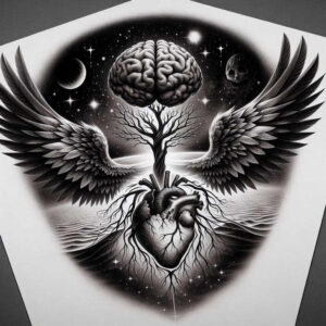 hearts tattoo design ideas bold outline flame symbol of perseverance