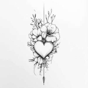 hearts tattoo design ideas Surrealism fantasy-inspired ornamental for sternum