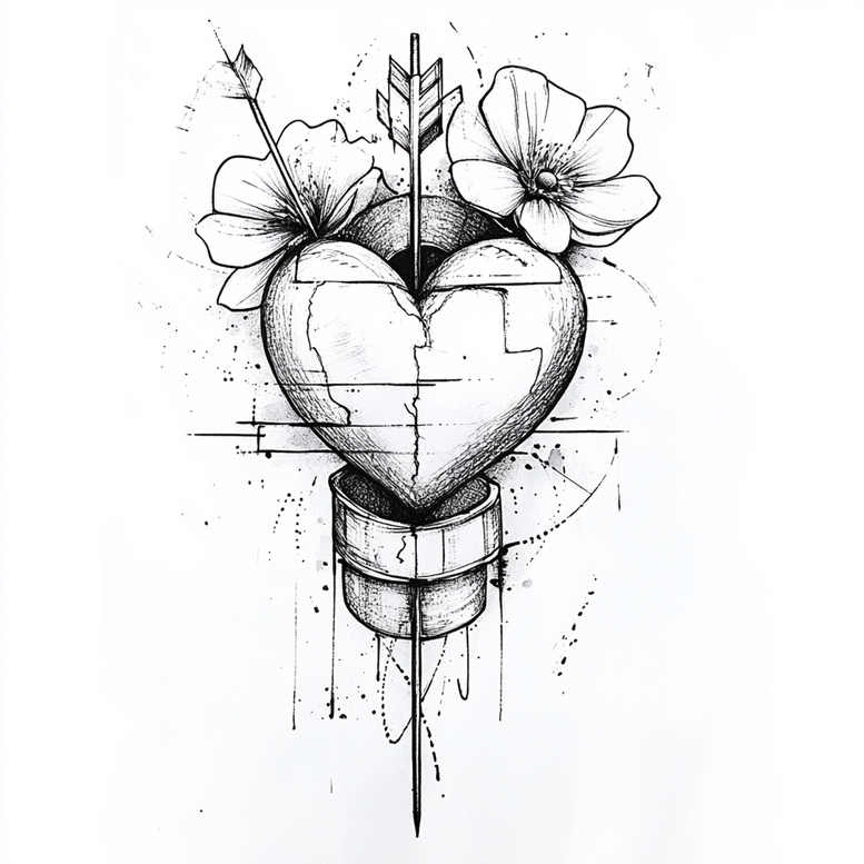hearts tattoo design ideas layered inks sacred embodying determination