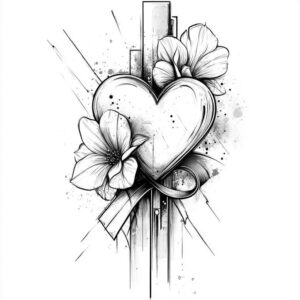 hearts tattoo design ideas clean lines symbolic symbolising determination