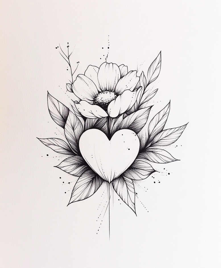 hearts tattoo design ideas Realism contrast play tribal heart for shoulder blade