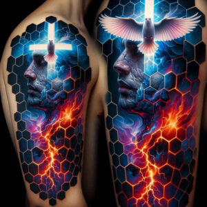 holy-spirit-fire – tattoo design ideas free ai generated – realism-micro-realism – for-side-torso – Gallery: holy-spirit-inkby-ai