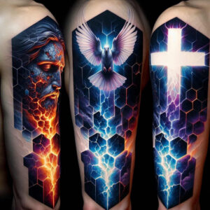 holy-spirit-love – tattoo design ideas free ai generated – surrealism-unreal-light – for-lower-leg – Gallery: holy-spirit-inkby-ai