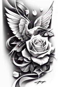 protector-spirit – tattoo design ideas free ai generated – neotraditional-clean-fill – for-neck – Gallery: holy-spirit-inkby-ai