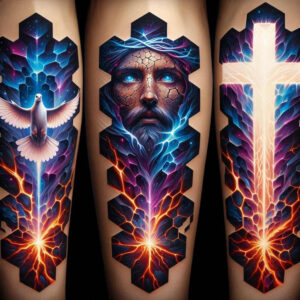spirit-from-heaven – tattoo design ideas free ai generated – neotraditional-color-depth – for-spine – Gallery: holy-spirit-inkby-ai
