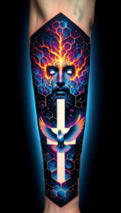 spirit-power – tattoo design ideas free ai generated – realism-true-skin – for-lower-thigh – Gallery: holy-spirit-inkby-ai