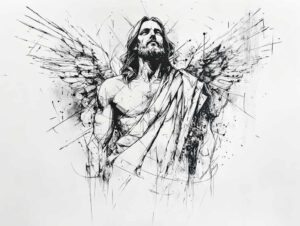 face-of-jesus-tattoo – tattoo design ideas free ai generated – neotraditional-vivid-detail – for-temple – Gallery: jesus-inkby-ai