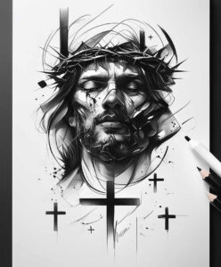 for-arm – tattoo design ideas free ai generated – angelic-energy – for-arm – Gallery: jesus-inkby-ai