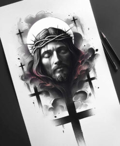 for-arm – tattoo design ideas free ai generated – angelic – for-arm – Gallery: jesus-inkby-ai