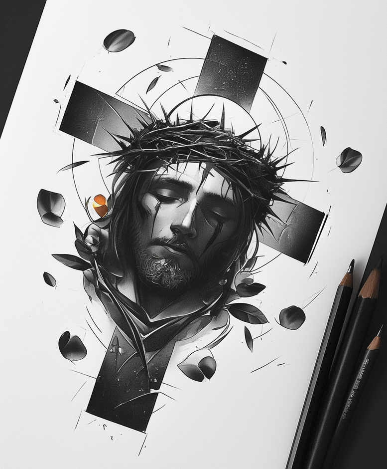 for-arm – tattoo design ideas free ai generated – angelic – for-arm – Gallery: jesus-inkby-ai