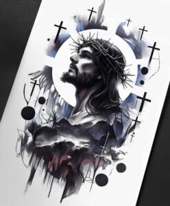 jesus-holy-face-tattoo-realism-skin-texture-for-scapula – tattoo design ideas free ai generated – Gallery: jesus-inkby-ai