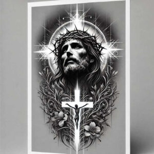 jesus-grace-tattoo – tattoo design ideas free ai generated – surrealism-ethereal – for-lower-arm – Gallery: jesus-inkby-ai
