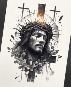 jesus-supernatural-tattoo-realism-real-ink-flow-for-upper-thigh – tattoo design ideas free ai generated – Gallery: jesus-inkby-ai