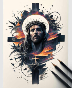 jesus-symbolic-tattoo-neotraditional-solid-fill-for-wrist – tattoo design ideas free ai generated – Gallery: jesus-inkby-ai
