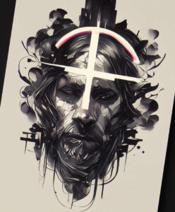 jesus-worship-tattoo-realism-soft-contrast-for-lower-leg – tattoo design ideas free ai generated – Gallery: jesus-inkby-ai