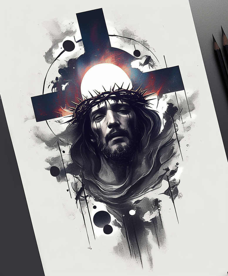 jesus-christ-symbol-realism-dimensional-ink-for-lower-chest – tattoo design ideas free ai generated – Gallery: jesus-inkby-ai