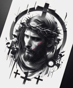 jesus-eternal-tattoo-neotraditional-artful-color-for-ribs – tattoo design ideas free ai generated – Gallery: jesus-inkby-ai
