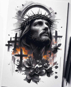 jesus-cross-tattoo-surrealism-vivid-hallucination-for-fingers – tattoo design ideas free ai generated – Gallery: jesus-inkby-ai